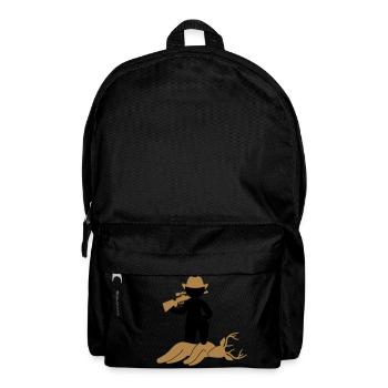 A hunter shot a deer in the forest - Backpack - black - Front