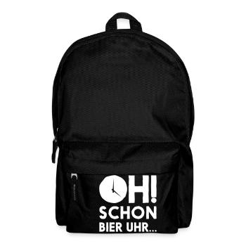 OH schon Bier Uhr... - Rucksack - Schwarz - Vorne