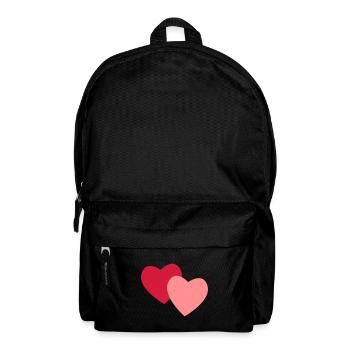 Pink hearts - Backpack - black - Front