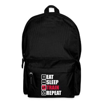 eat sleep train repeat,gym,bodybuilding - Rucksack - Schwarz - Vorne