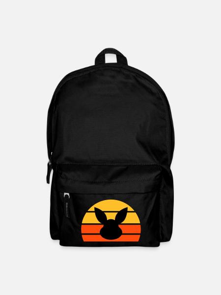 Rabbit's head in front of half sun - Backpack - black