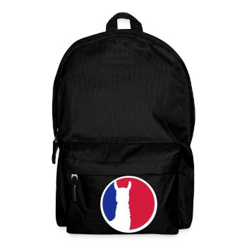 rot blau logo rund kreis silhouette umriss lama ka - Rucksack - Schwarz - Vorne