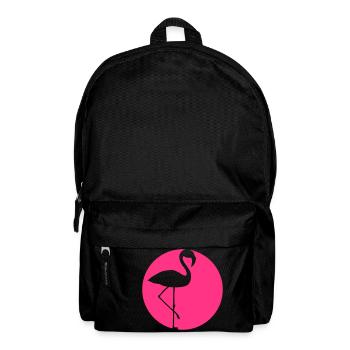cool circle round logo silhouette outline flamingo cl - Backpack - black - Front
