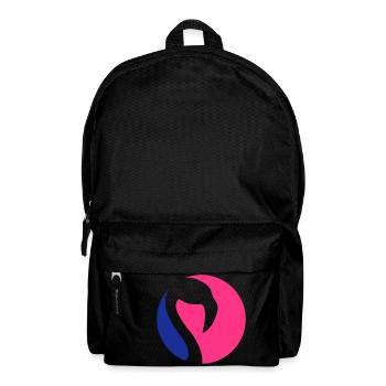 head circle round logo silhouette outline flamingo cl - Backpack - black - Front