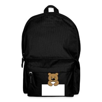 name shield frame text write teddy grizzly ba - Backpack - black - Front