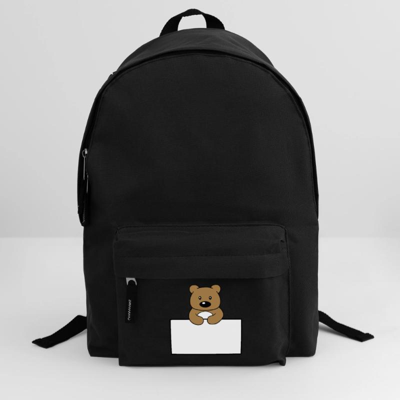 name shield frame text write teddy grizzly ba Backpack