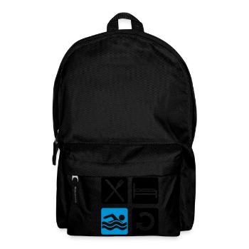 swimming pool cool buttons swim eat sleep w - Backpack - black - Front