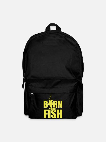 born to fish (Angeln, b, 1c) - Rucksack - Schwarz