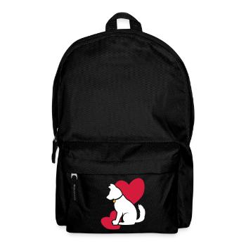 Cute dog with hearts - Backpack - black - Front