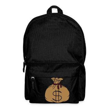 reich cool dollar symbol zeichen geld geldsack rei - Rucksack - Schwarz - Vorne