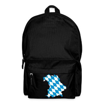 Landkarte von Bayern, Design der bayerischen Fahne - Rucksack - Schwarz - Vorne