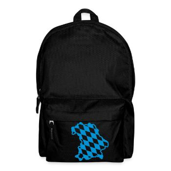 Landkarte von Bayern, Design der bayerischen Fahne - Rucksack - Schwarz - Vorne