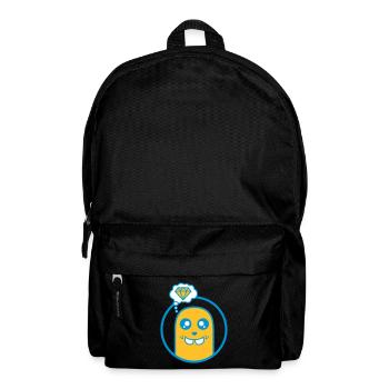 Cute Comic Figurine (Diamond, Circle) - Backpack - black - Front