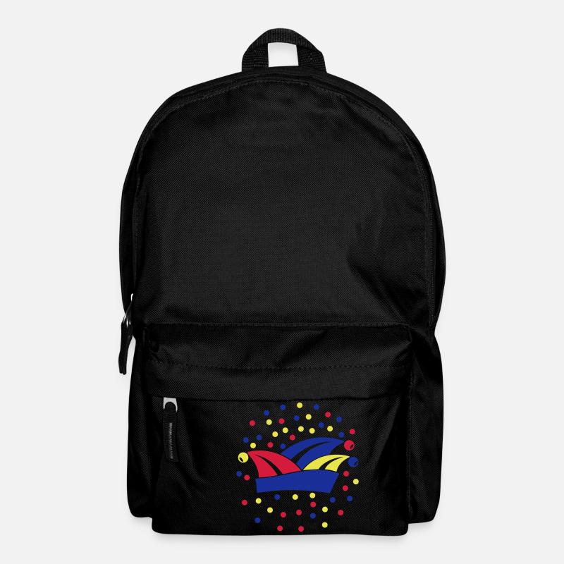 Fasching Karneval Narrenkappe 1, 2 oder 3 Farben - Rucksack - Schwarz