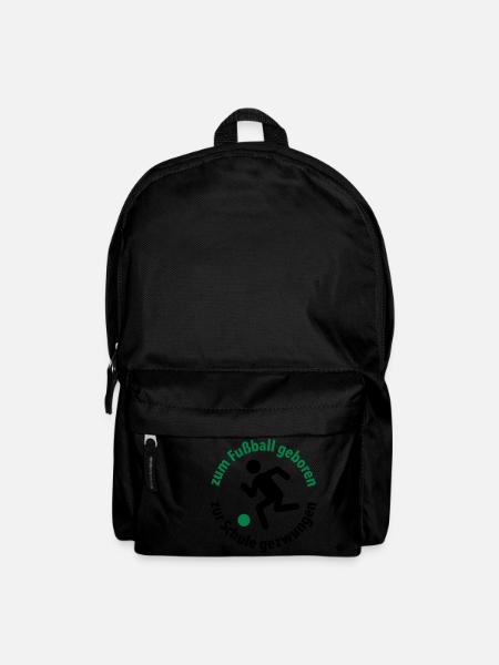 zum Fußball geboren, zur Schule gezwungen Torjäger - Rucksack - Schwarz