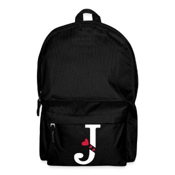 Capital letter J with hearts - Backpack - black - Front