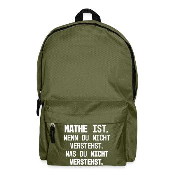 Mathe Verständnis Hä - Rucksack - Olivgrün - Vorne