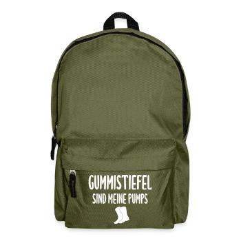 Gummistiefel sind meine Pumps - Rucksack - Olivgrün - Vorne