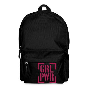 stamp girl power text saying cool female woman - Backpack - black - Front