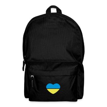Herz 2farbig - Azurblau Gold - Ukraine - Rucksack - Schwarz - Vorne