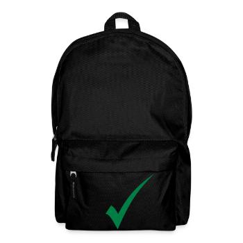 Grüner Haken Check - Rucksack - Schwarz - Vorne