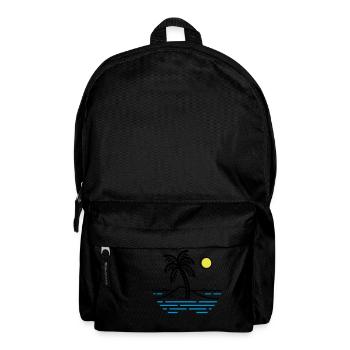 Palmen Insel - Rucksack - Schwarz - Vorne