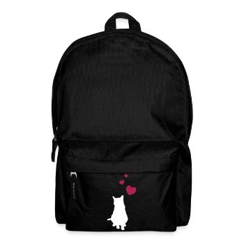 Silhouette d'amour de coeur de chat - Sac à dos - noir - Devant