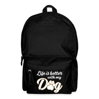 Life is better with my dog - Patte de chien 2 - Sac à dos - noir - Devant
