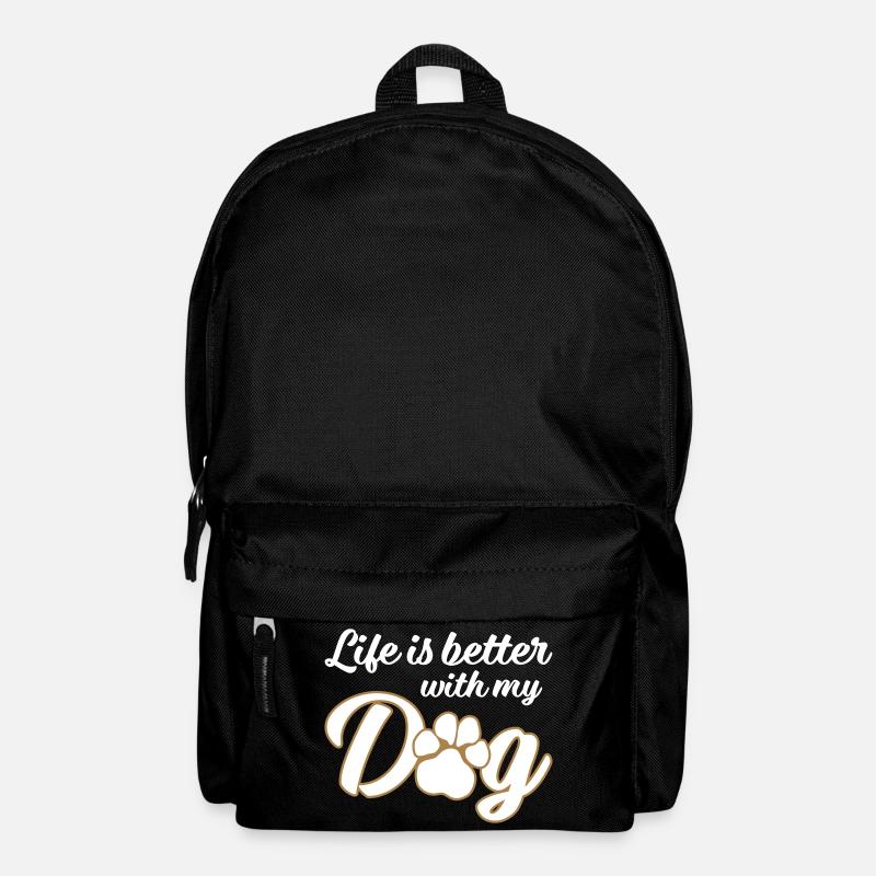 Life is better with my dog - Hundepfote 2 - Rucksack - Schwarz