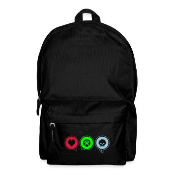 Love, Retro, Death | Druckfarbe frei wählbar! - Rucksack - Schwarz - Vorne