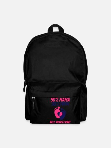 50 Prozent Mama 50 Prozent Papa - Rucksack - Schwarz
