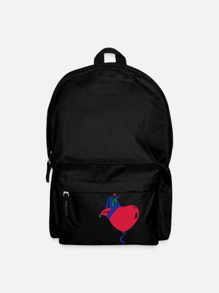 Fasching Karneval Narrenkappe Herz Luftballon - Rucksack - Schwarz