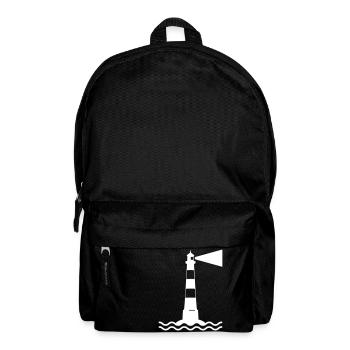 Leuchtturm Wellen Meer Schifffahrt See Küste - Rucksack - Schwarz - Vorne
