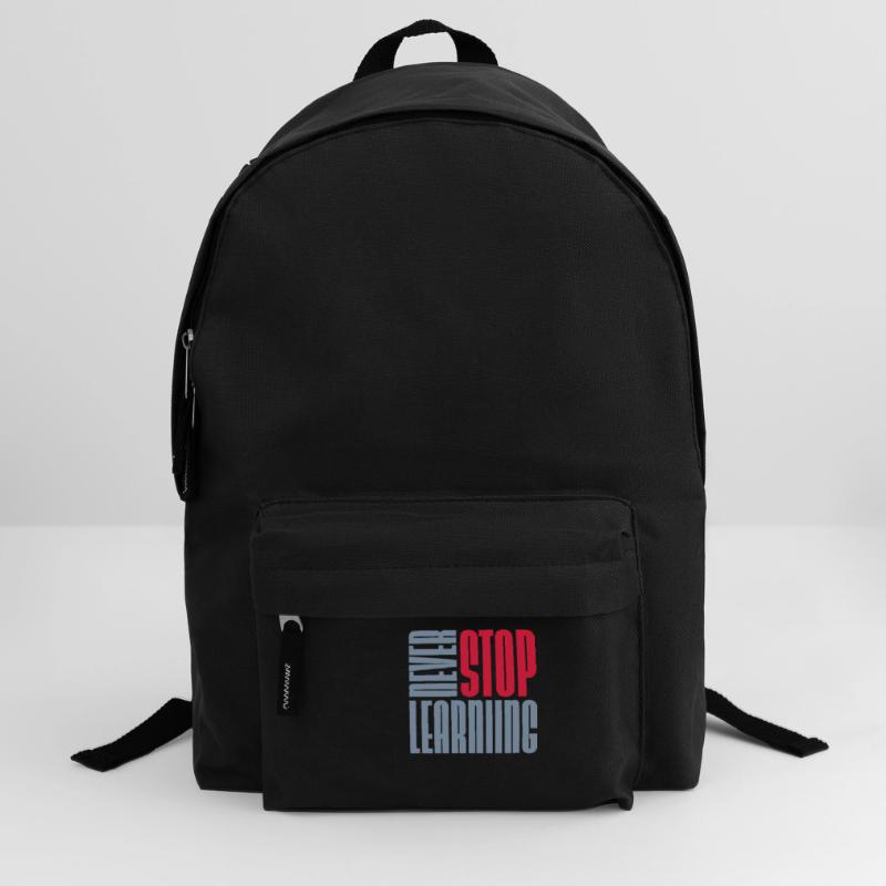 never stop learning quote Backpack