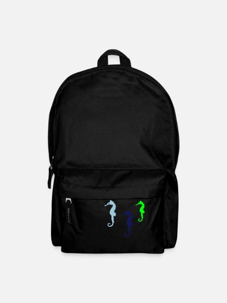 seepferdchen silhouette 02 - Rucksack - Schwarz