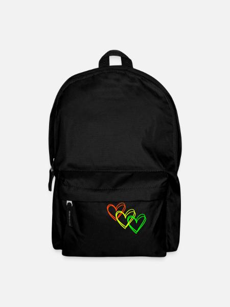 Herzen <3 Herzkette ♥ Liebe - Rucksack - Schwarz