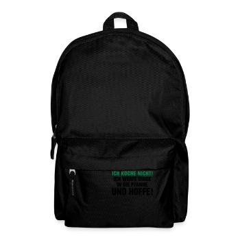 kochen Küche braten grillen Pfanne Topf Kitchen - Rucksack - Schwarz - Vorne