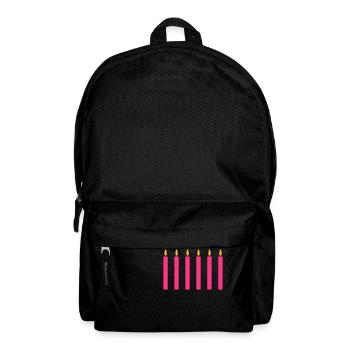 6 candles / / six / / sixth birthday / / sixth - Backpack - black - Front