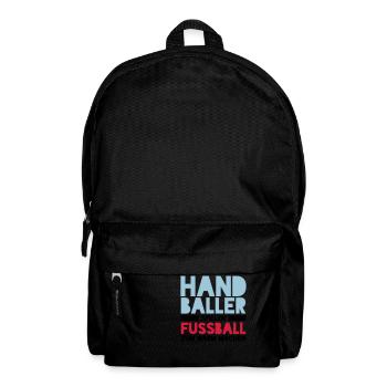 Handballer spielen Fussball zum Warm machen - Rucksack - Schwarz - Vorne
