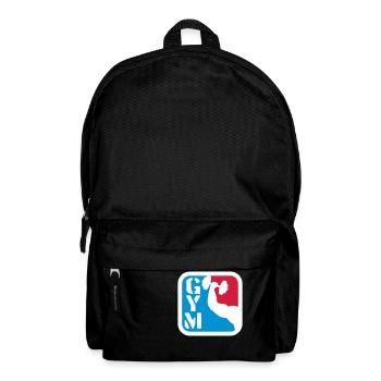 gym sport arm hantel outline hand arm muscle stron - Backpack - black - Front