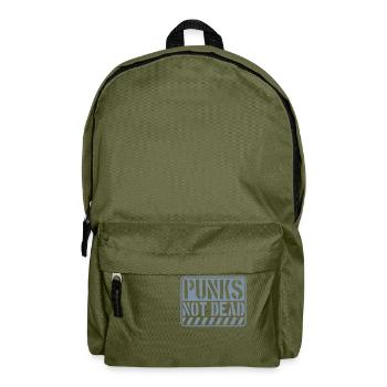 punks not dead quote - Backpack - olive green - Front