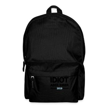 Idiot Pärchen 2019 Mann Design Motiv Grunge Vector - Rucksack - Schwarz - Vorne