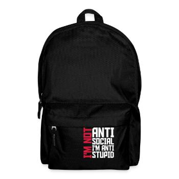 not antisocial anti stupid - Backpack - black - Front