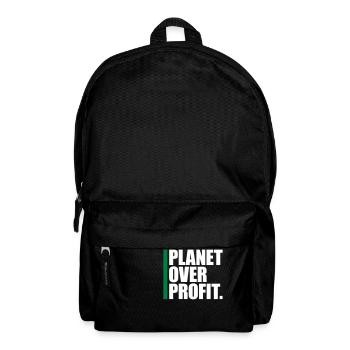 planet over profit Zitat - Rucksack - Schwarz - Vorne