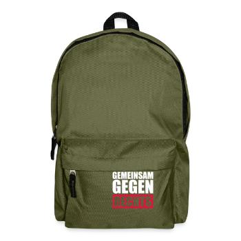 Gemeinsam gegen rechts - Rucksack - Olivgrün - Vorne