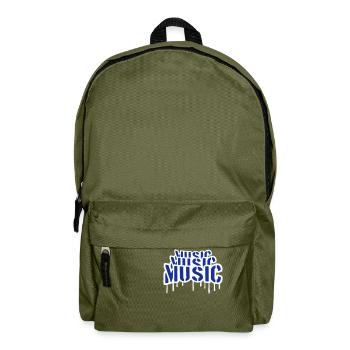 Music Graffiti Spray Stempel Musik Spruch Tropfen - Rucksack - Olivgrün - Vorne