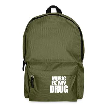 Music is my Drug Medizin Spruch Musik Droge Party - Rucksack - Olivgrün - Vorne