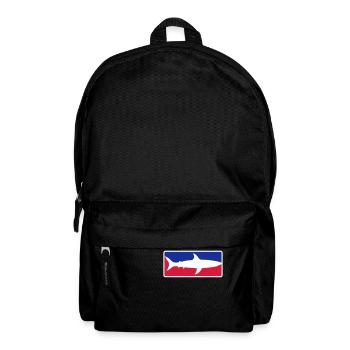 red blue sport shark button frame shield black sc - Backpack - black - Front