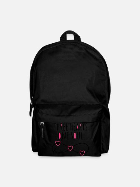 3 Herzen Seele Infinity forever für drei Freunde - Rucksack - Schwarz