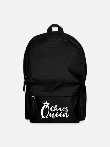 Chaos Queen Chaotin chaotisch Krone Königin Chaot - Rucksack - Schwarz